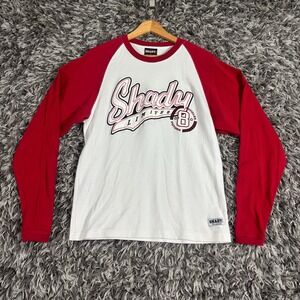 Shady Ltd Mens Medium Baseball Jersey T-Shirt Red White Raglan Eminem Y2K USA